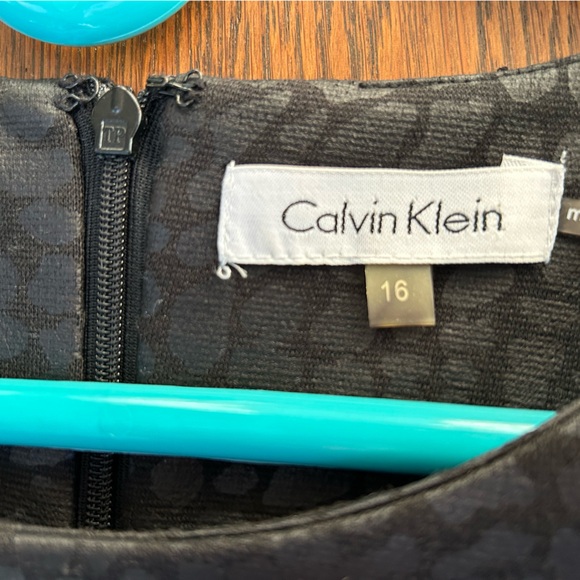 Calvin Klein “Snake”-print little Black Cocktail Dress Sleeveless. Like new,sz16 - Picture 6 of 11